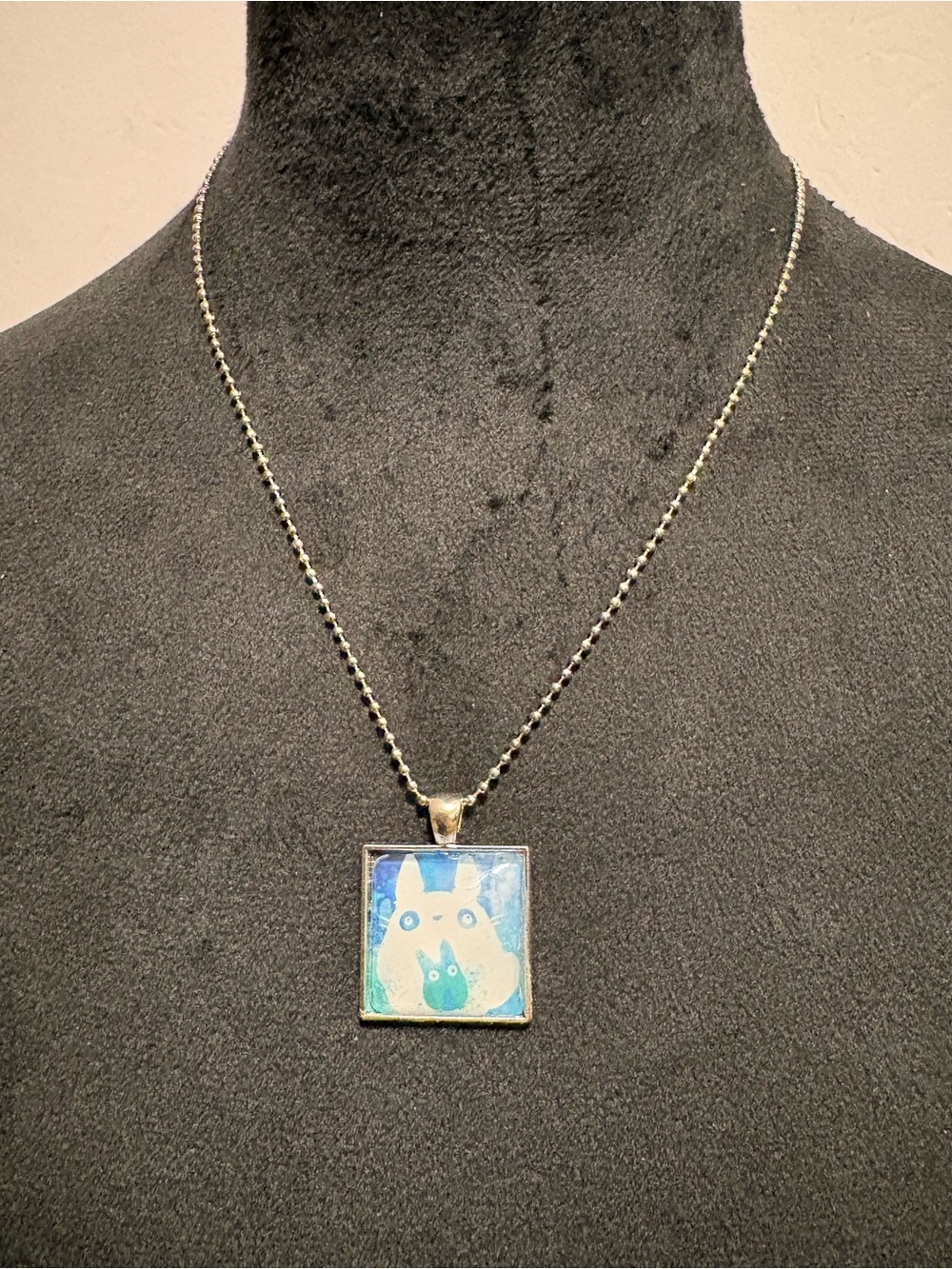 Blue Totoro Pendant Necklace. Handmade SGC619